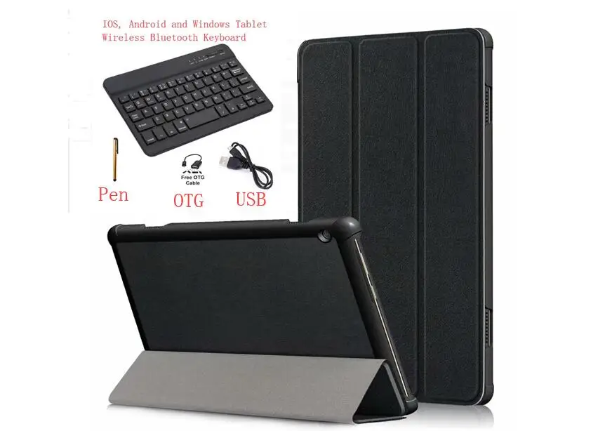 

Smart Keyboard Case for Lenovo Tab4 TAB 4 10 Plus TB-X704F TB-X704N TB-X704L 10.1" Tablet PU Leather Bluetooth Keyboard Cover