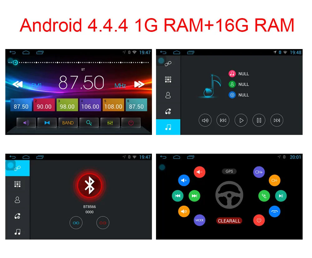 KiriNavi Восьмиядерный 4G LET android 7 Автомобильный gps для seat ibiza навигация- поддержка 4K видео 4G - Цвет: Android 4.4.4