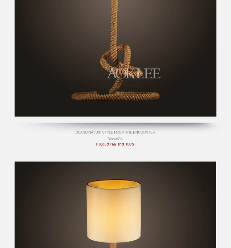 Ретро лампа для лофта творческой личности модная американская, конопляная, в стиле кантри Искусство гостиная спальня прикроватная лампа GY217
