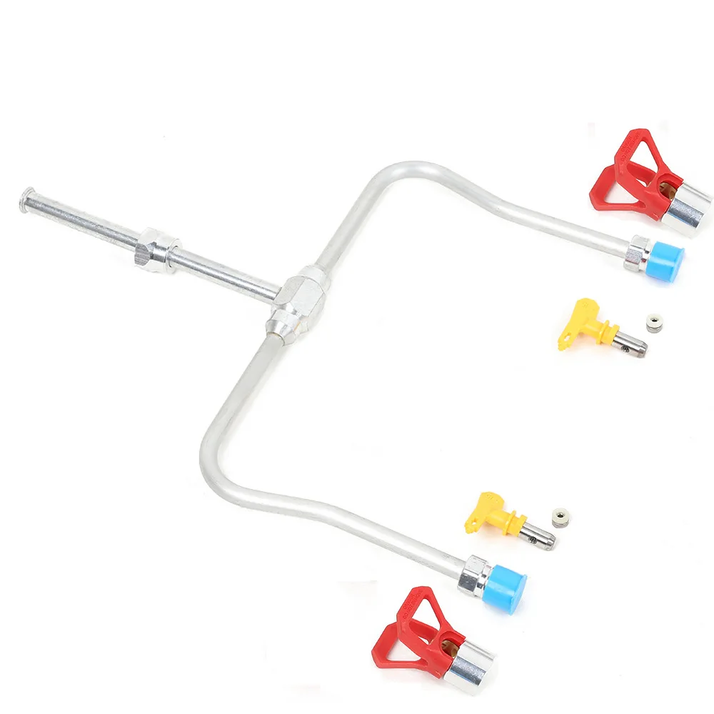 

Professional Airless Paint Spray Gun Mayitr Extension Pole Double Nozzle Head + Tips Guard Powerful Painting Tool