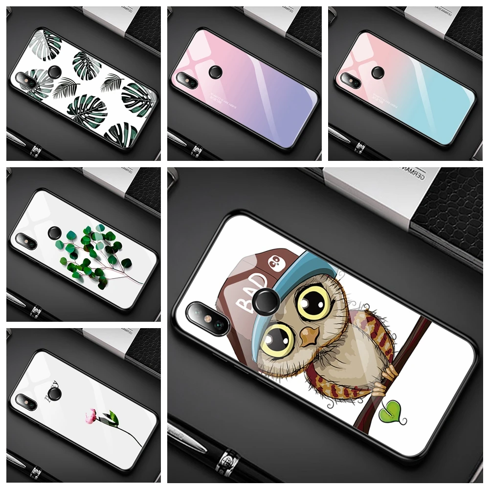 

Tempered Glass Case For Xiaomi Redmi Note 6 Pro Mi 8 A2 Lite A1 Mi8 Pocophone F1 Mi6X Mi5X Luxury Glossy Back Cover Coque