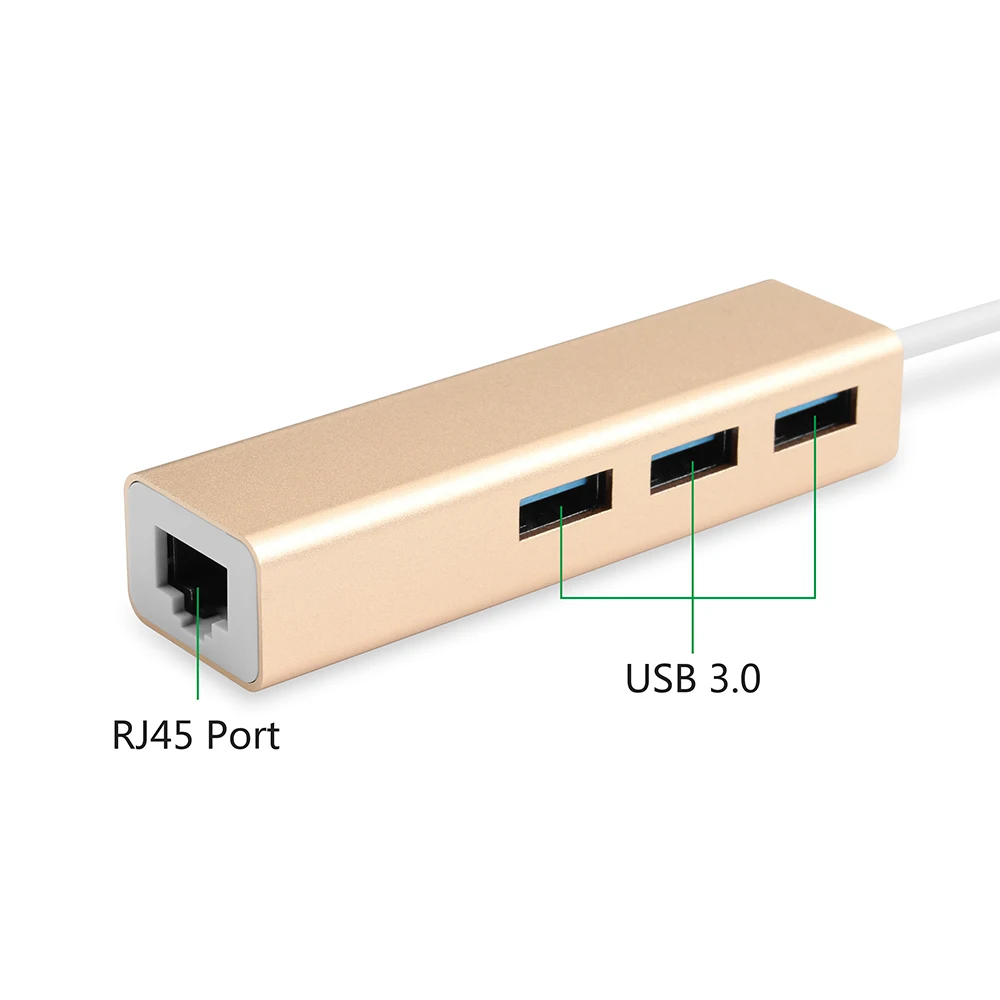 Новое 3 порта USB 3,0 концентратор 10/100/1000 Мбит/с Usb к RJ45 гигабитный сетевой карты сетевой адаптер usb Ethernet для MAcbook OS Android ноутбук