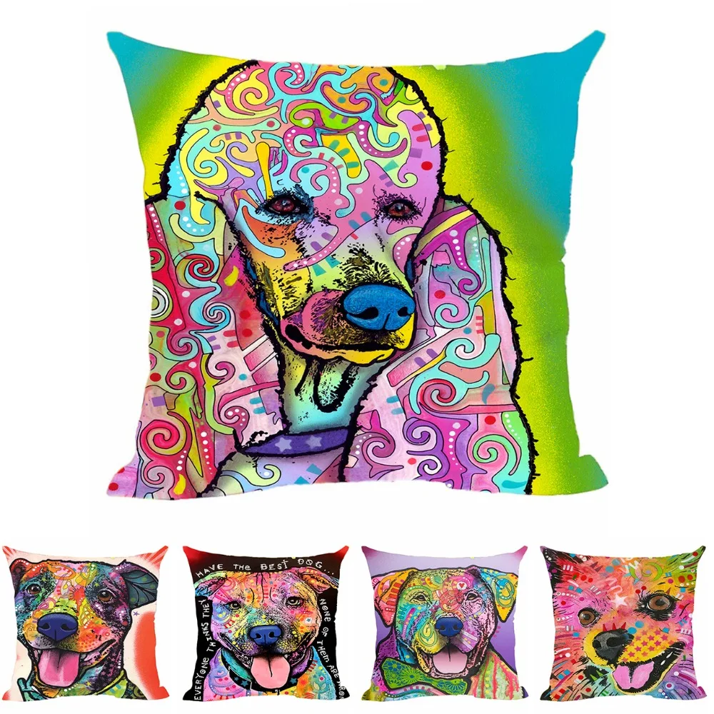 Animal Cushion Cover Pitbull Dog Decorative Cushion Covers For Children