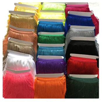 

(10 yards/lot) 100% polyester fringe tassel trim 20 cm long wholesale african lace ribbon for sewing latin dress garment zakka