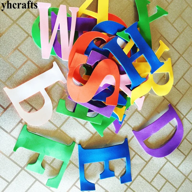 

130PCS(5bags)/LOT.9x10cm Big alphabet letters foam sticker Early learning educational Teach your own Self learning Wall sticker
