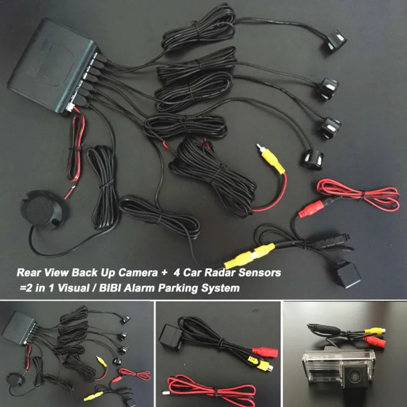 Car Reverse Parking Sensors + Car Rear View Camera = 2 in 1 Visual