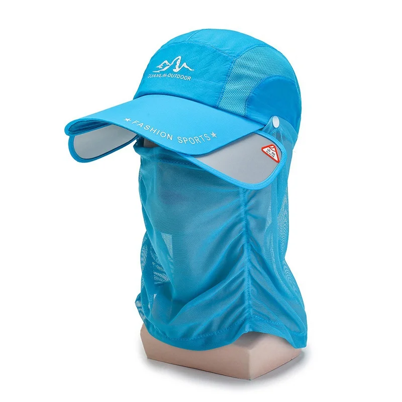 Солнцезащитная бейсбольная кепка для рыбалки, для спорта на открытом воздухе, для пешего туризма, козырек, Кепка с защитой от ультрафиолета, для лица, для шеи, со съемной маской для лица