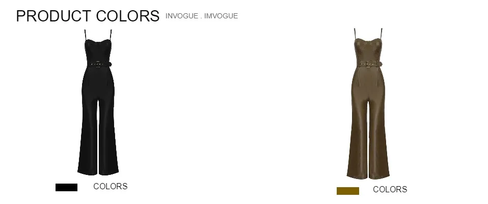 INVOGUE. IMVOGUE Новое поступление пикантные Спагетти ремень PU V образным вырезом пояса с открытыми плечами обтягивающий комбинезон с вырезом на спине