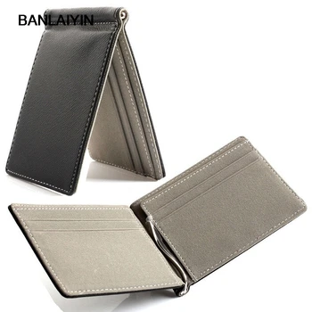 

Faux Leather Slim Mens Credit Card Wallet Money Clip Contract Color Simple Design Burnished Edges Brand New Men Bifold Wallets