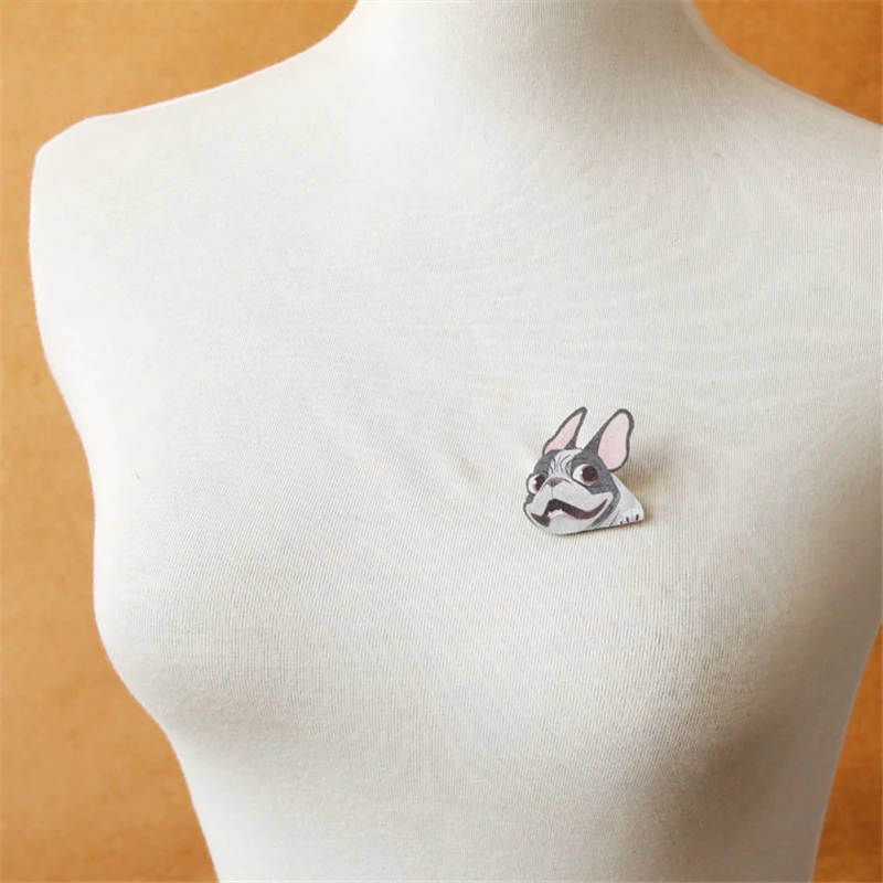 DoreenBeads Милый Забавный значок Бульдог мода мультфильм собака фетровая Брошь булавка для мужчин и женщин аксессуар для одежды пальто шляпа сумка брюки 1 шт