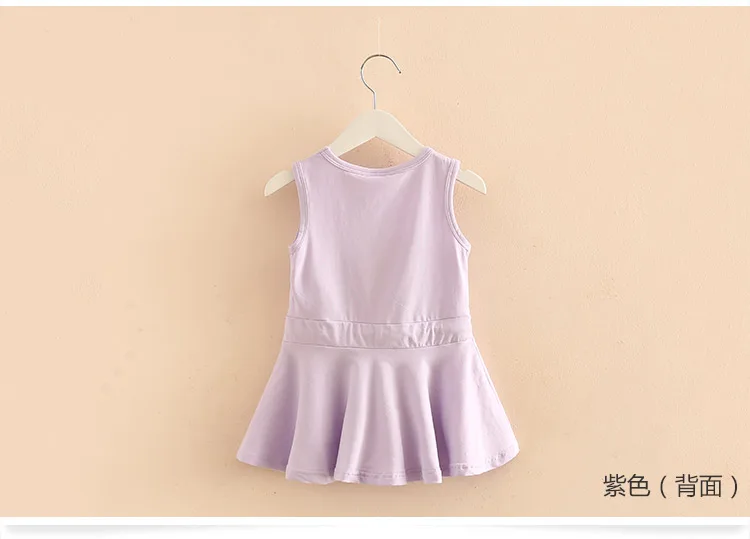 2018 Summer 2-10 Years Children Birthday Oil Painting Cartoon Big Flowe Print Princess Waist Drawstring Kids Girl Flower Dress (2)