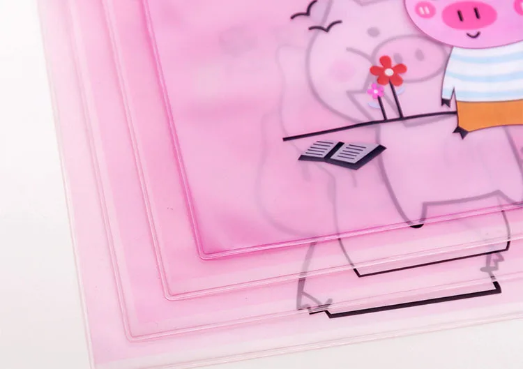 Милый розовый поросенок Карандаш Чехол прозрачный Футляр Чехол сумка для ручек из креативные Канцтовары Школьные принадлежности кольцо мешок застежки-молнии девушки подарок из ПВХ