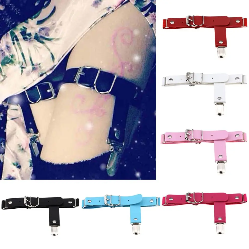 

Sexy Lady Punk Gothic Leather Sock Belt Leg Ring Thigh Stocking Elastic Garter Belt Christmas Gifts