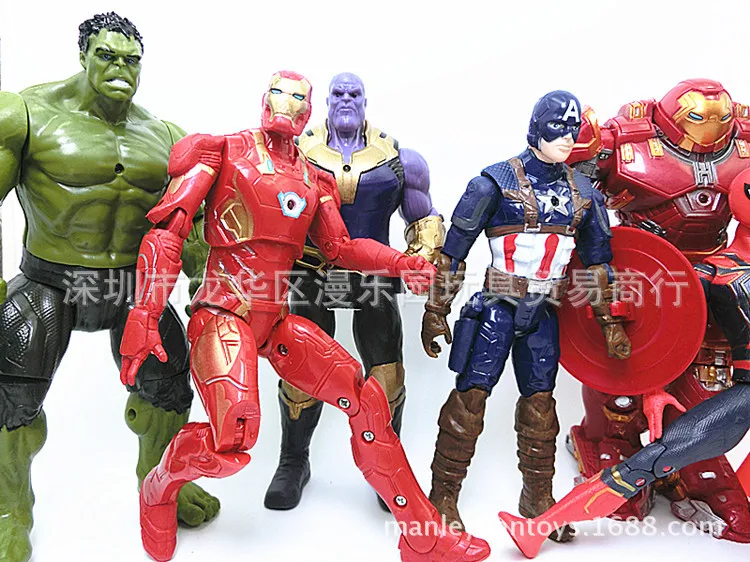 Avengers 3 Infinity War Thanos Iron Spider Figure Spiderman Hulk Black Panther Iron Man Action Figure Toys For Children 16-18CM