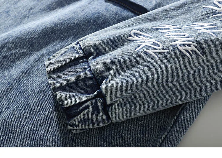 Мужские куртки пальто 2019 Осень Хип Хоп карманы джинсы толстовки куртки Уличная Мужская пуловер Ретро джинсовая куртка с вышивкой хлопок
