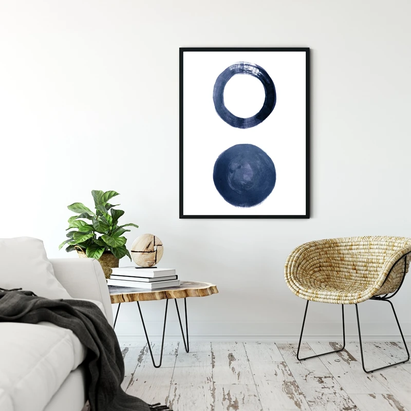 Indigo wall art print living room decor