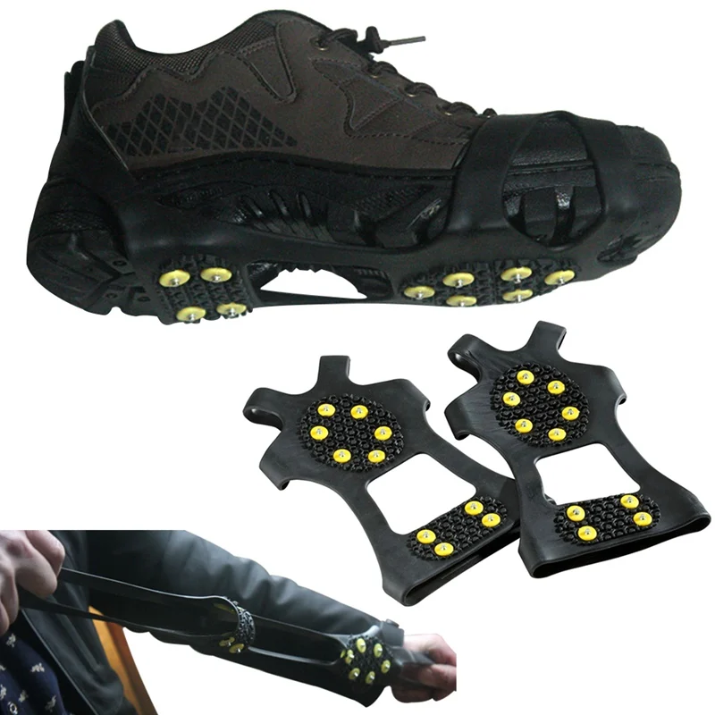 Новые Нескользящие противоскользящие ботинки шипованные зимние шипы для обуви насадки с шипами
