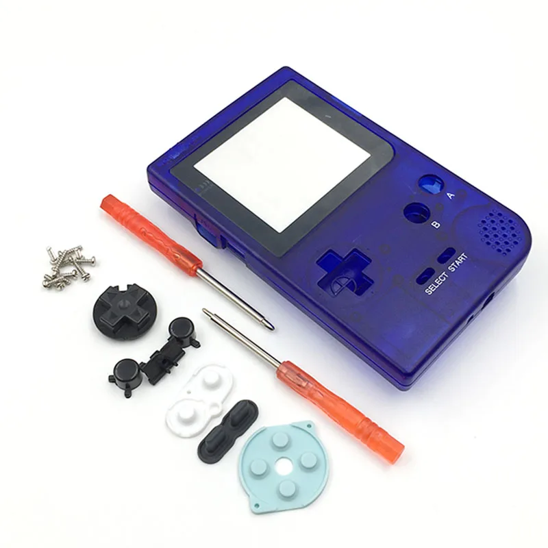 Полный Чехол, корпус, Замена корпуса для игровой консоли Gameboy Pocket для GBP, серый чехол с кнопками, комплект