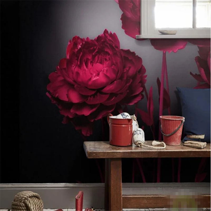 Beibehang 3D обои романтические красные розы ТВ фон стены гостиной спальни фон Фреска фото обои для стен 3 D