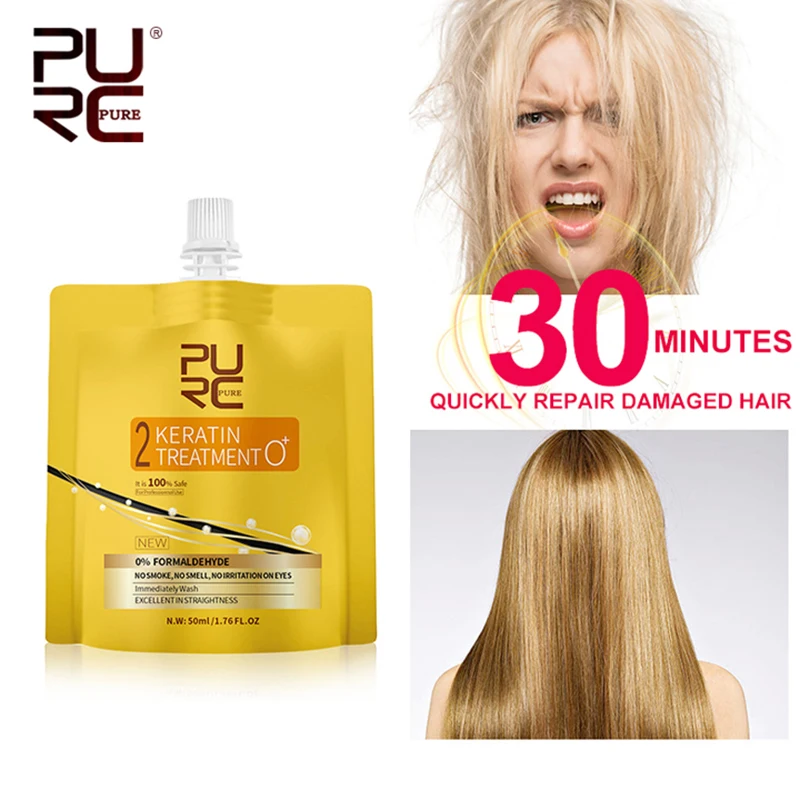 

PURC New advanced 50ml KERATIN TREATMENT No smell No Smoke No irritation striaghtening hair repair damaged hair make hair soft