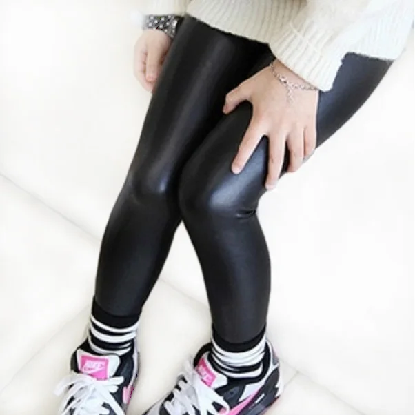 2 12year skinny black kid lederen broek meisje legging baby broek kid legging/leggins meisje