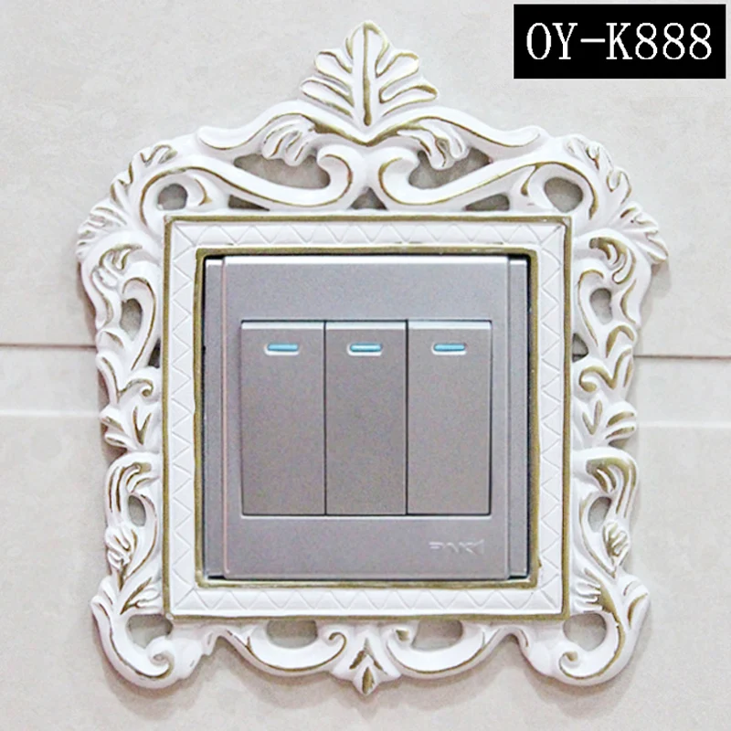 

The European modern garden banquet resin paste stickers decorative acrylic European power socket switch protector