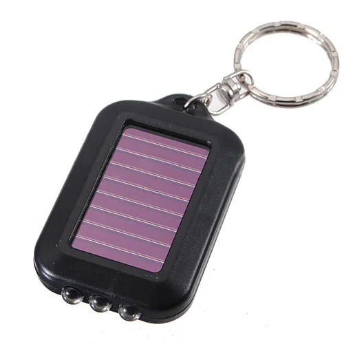 

10X Mini Solar light 3 led flashlight Keychain Solar Power rechargeable night Light Lamp for Hiking travel camping outdoor Black