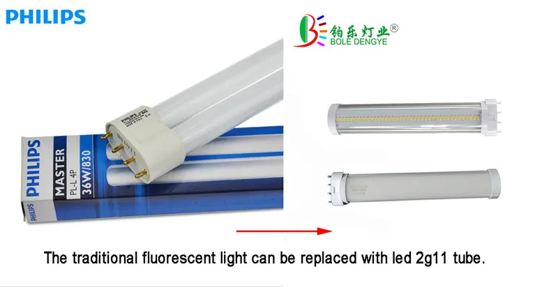 Tubo de Luz Lâmpada pl 2g11 Pll 2g11 Led Bar Epistar Smd 4pin Difuso Cover 9 w 12 w 14 w 15 w 18 w Ac96 265v Branco Frio Branco Quente 13 Lâmpadas LED e tubos