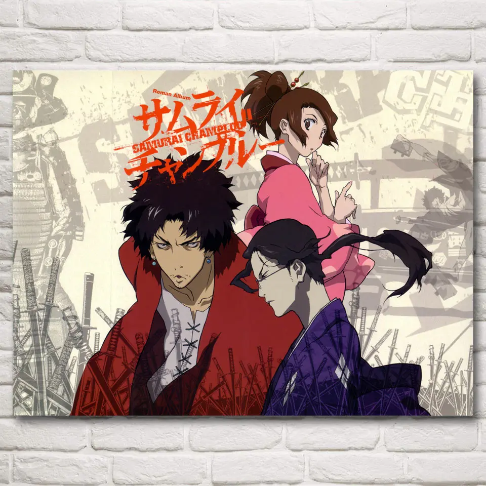 

FOOCAME Samurai Champloo Japanese Anime Art Silk Posters and Prints Painting Home Decor Wall Pictures For Living Room 30x40 Inch