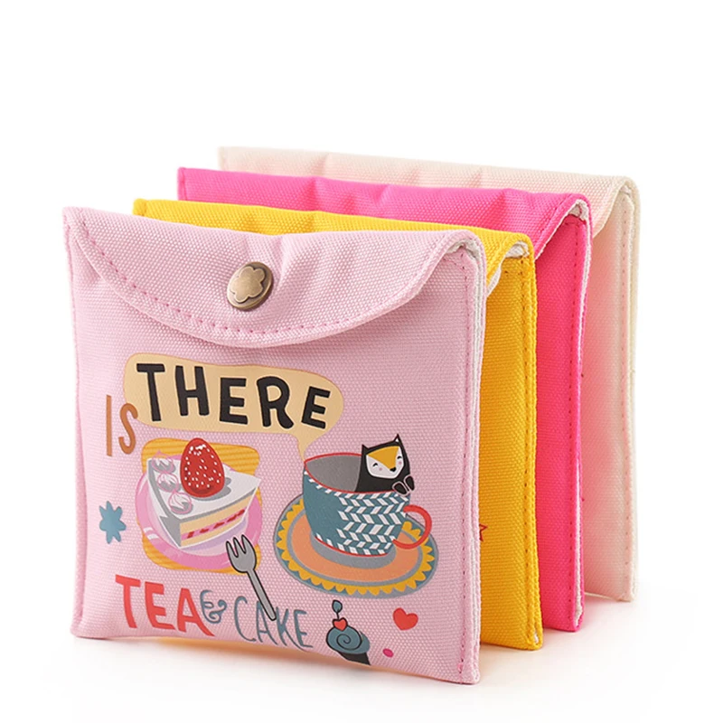 قماش الفوط الصحية حزمة أكياس بطاقة الائتمان الحقيبة حالة الفتيات حفاضات فوط صحية تخزين حقيبة عملة محفظة مجوهرات المنظم