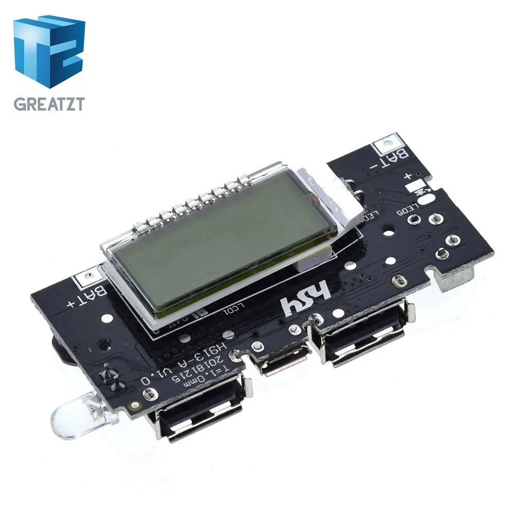 Двойной USB 18650 Батарея Зарядное устройство PCB Мощность модуль 5V 1A 2.1A мобильный Мощность банка аксессуары для телефона DIY светодиодный ЖК-дисплей зарядная Модульная плата