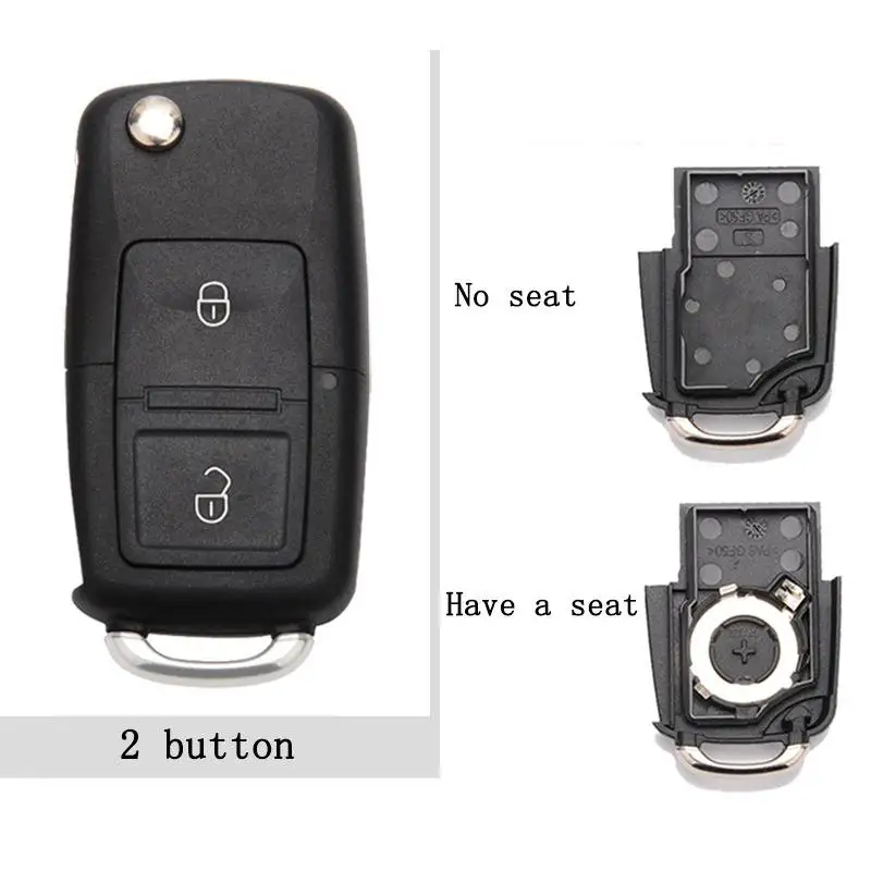 

Car Remote Key Replacement Shell VM Two Bottom Folding Smart Head Double-layer Buckle Shell Case And Button Pad Key Rings