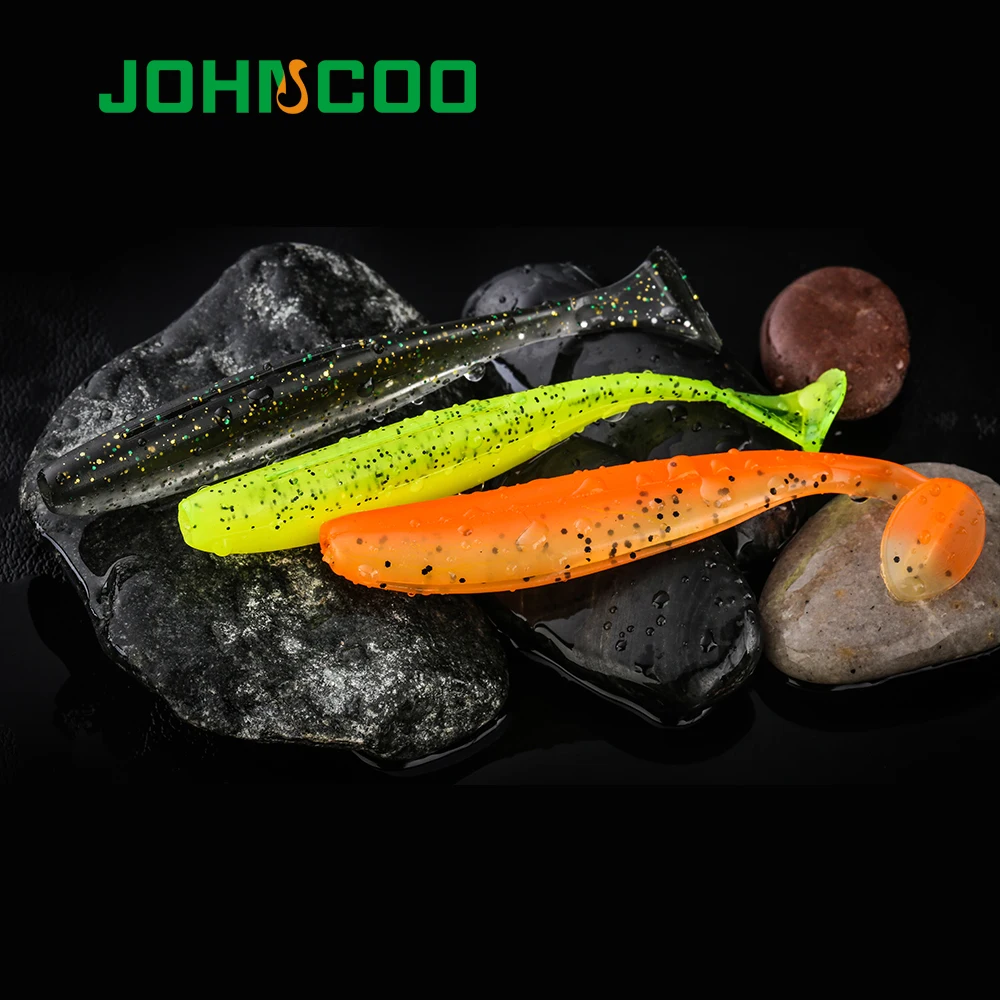 JOHNCOO Easy Shiner, Мягкая приманка, силиконовая приманка, Т-образный хвост, рыболовная приманка, 65 мм/1,85 г, 90 мм/4,6 г, плавающая приманка, Искусственные воблеры, приманка для щуки