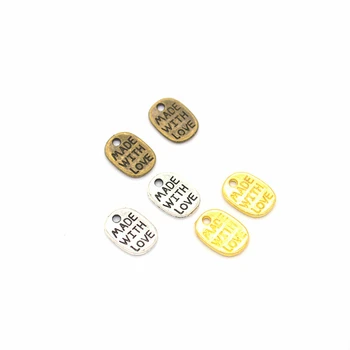 

250pcs MADE WITH LOVE Charms DIY Jewelry Making Pendant Fit Bracelets Necklaces Earrings Handmade Crafts