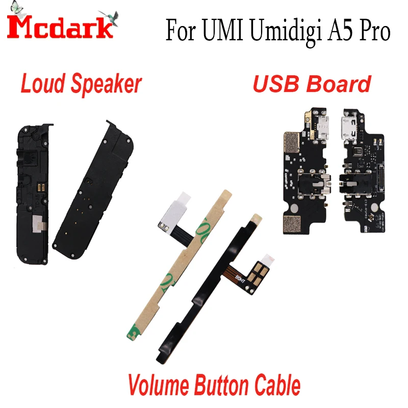 

For Umidigi A5 Pro USB Board Charging Port Flex Cable Charger Connector Loud Speaker Assembly Volume Button Cable Replace Parts