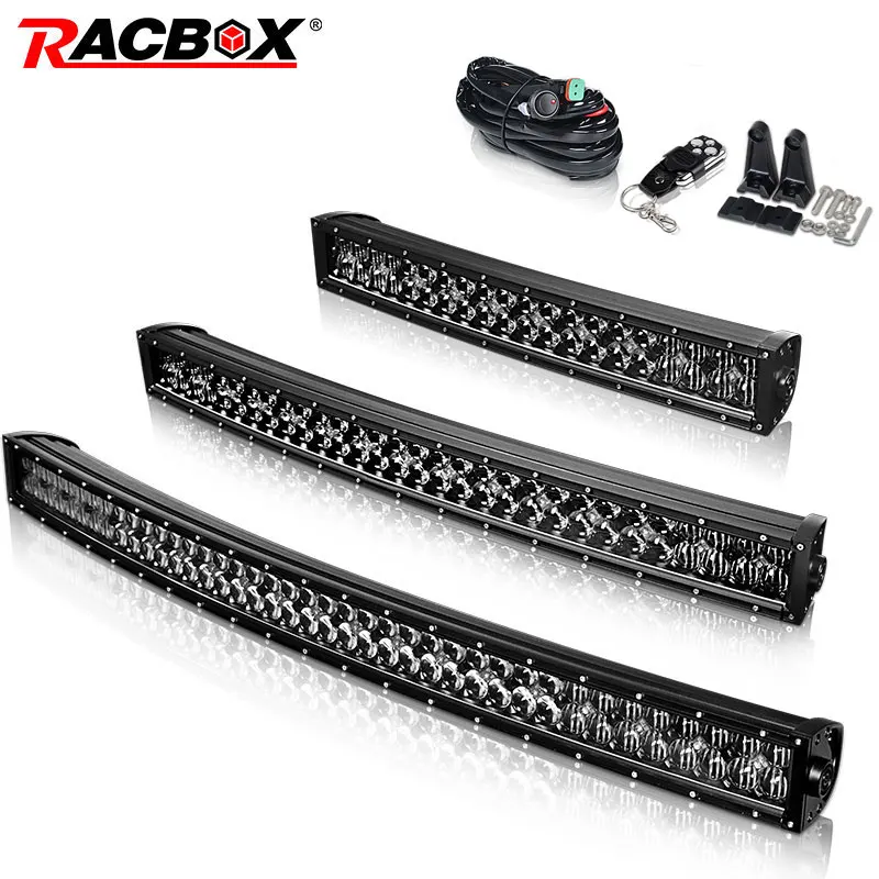 Ceny 5D 22 32 42 cali 200w 300w 400w zakrzywione światła Led Bar czarna perła Combo Led światło robocze dla ciągnika OffRoad ATV 4x4 4WD UTV SUV