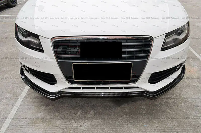 Настоящее карбоновое волокно переднего бампера губы подходят для Audi A4 B8 седан 2009 2010 2011 2012