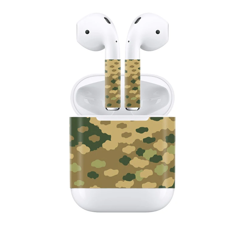 Прямая камуфляжная печать полная кожа Наклейка для Apple Airpods - Цвет: 311