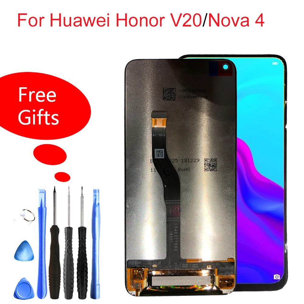 

Quality Lcd For Huawei Nova 4 LCD Touch Screen Display Digitizer Assembly VCE-AL00 VCE-TL00 LCD For Huawei Nova4 Lcd