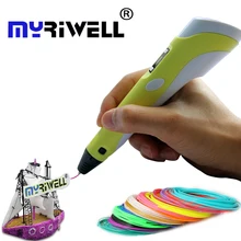 3D Ручка myriwell 2nd поколения LED ЖК-дисплей Дисплей DIY 3D печати ручка искусства 3D ручки для детей рисунок Инструменты высокое качество