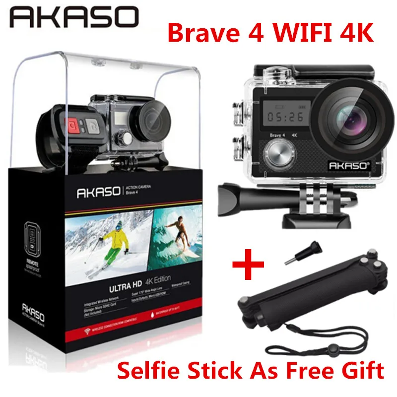 AKASO Brave 4 wifi 4K Наружная Экшн-камера HD Водонепроницаемая видеокамера для дайвинга подводный велосипедный шлем видеокамера для экстремальных ... AKASO Brave 4 wifi 4K Наружная Экшн-камера HD Водонепроницаемая видеокамера для дайвинга подводный велосипедный шлем видеокамера для экстремальных ...