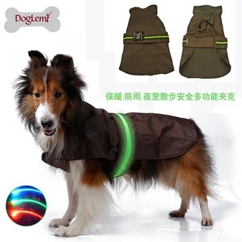 

LED Dog Raincoat Waterproof Pet Jacket Coat Rain Poncho Puppy Clothes Pet Products Puppy Glisten Bar Hoody Clothing Reflective