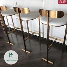 Луи Мода барные стулья Бытовая Высокая столовая светильник роскошный из нержавеющей стали Стойка для клуба