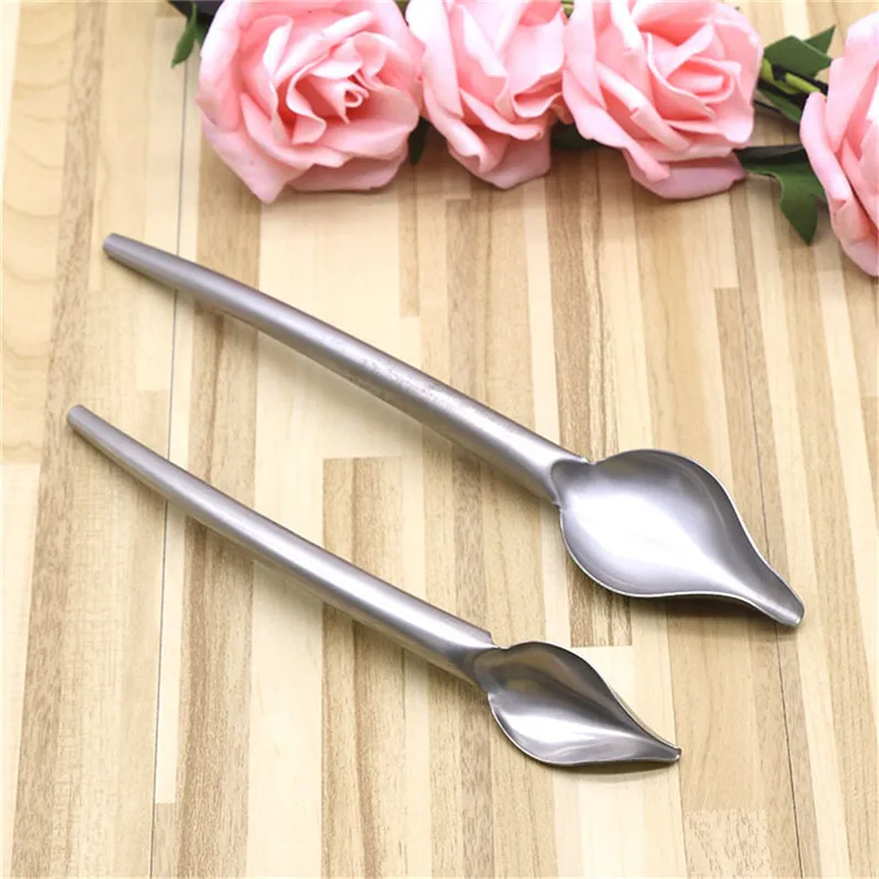 

New 1 Pcs Creative Deco Spoon Decorate Food Draw Tool Design Sauce Dressing Plate Dessert Bakeware Cake Spoons Tools