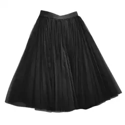 Летнее платье для девочек однотонное плиссированные Лолита Свадебная вечеринка Тюлевая юбка Мини-юбки