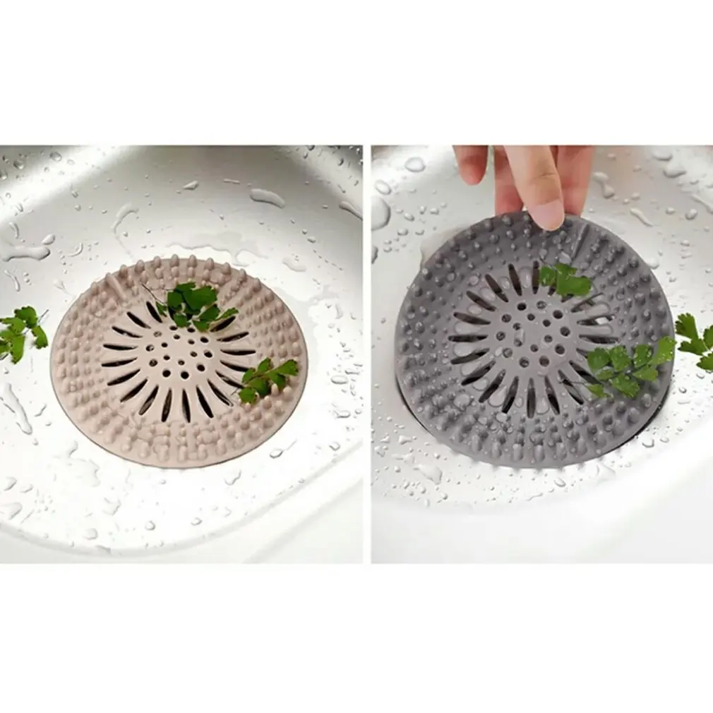 Round Floor Drain Mat Cover Plug Water Filter Shower Drain Covers Sink Strainer Filter Hair Stopper For Bathroom Kitchen