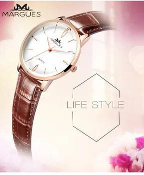 

new MARGUES brand Quartz watch for lovers simple LOGO fashion Couple watches casual waterproof leather strap clock 022