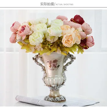 

2PCS Champagne Flower Bouquet Silk Pink Rose Peony Bridal Bouquet Purple Wedding Party Supplies Bouquet For Bridesmaids Mariage
