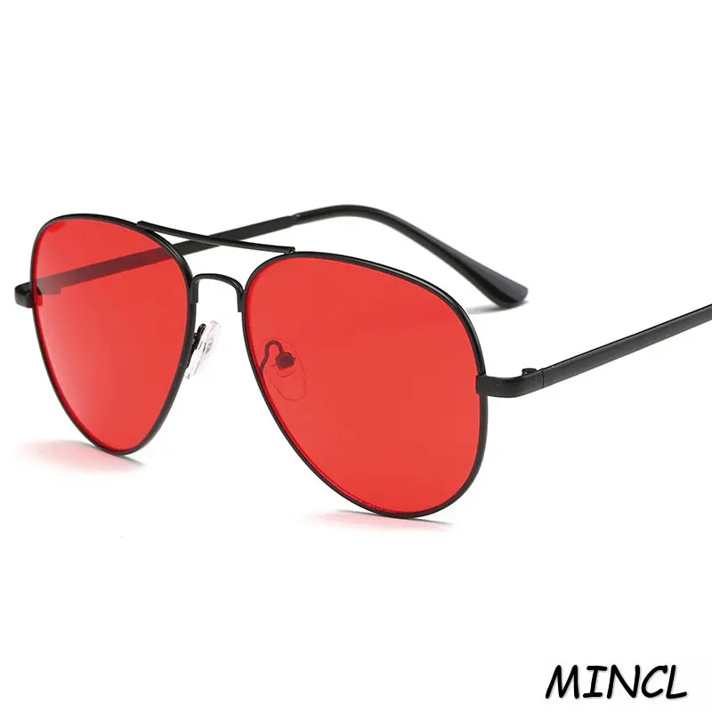 MINCL/ женские солнцезащитные очки пилота uv400 Серебряная зеркальная металлическая оправа для вождения красные ретро солнцезащитные очки для мужчин солнцезащитные очки FML - Цвет линз: red