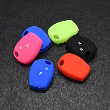 

10 units Silicone Car Key Cover Case For Nissan For LADA For Russia Renault 2 button Clio Scenic Megane Duster protect Shell